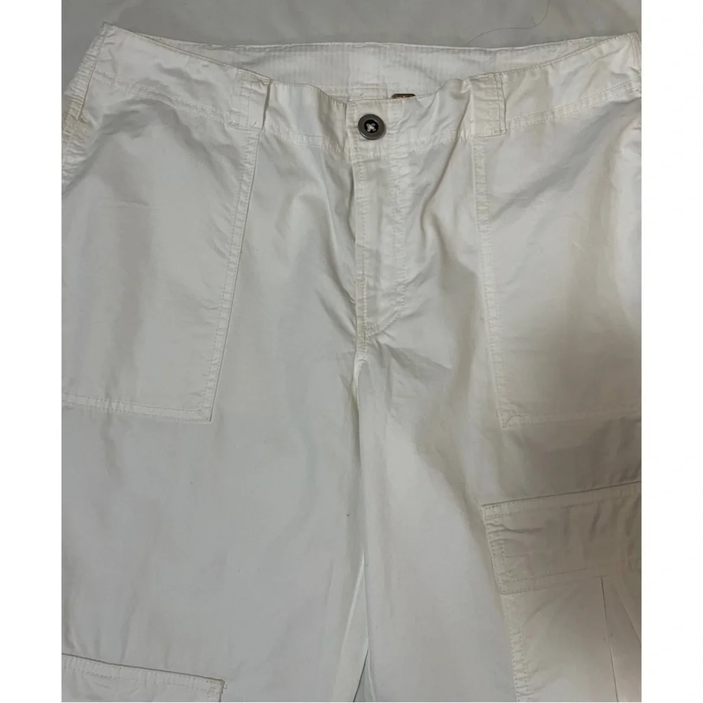 New Free People Cotton Cargo Pants White Size 10